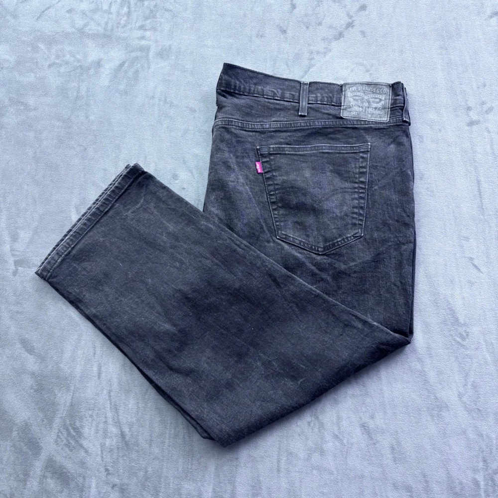 Levis 541 Athletic Taper Black Jeans Mens W52 L29 18757-0105
